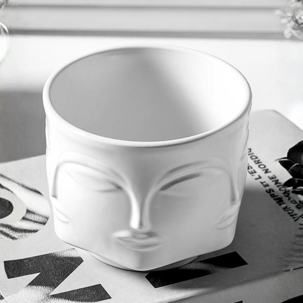 Tacet Embossed Face Ceramic Bowl