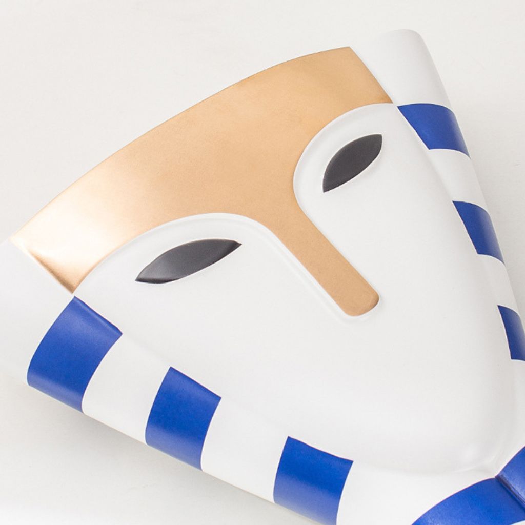 Thalia Mask Face Striped Ceramic Vase