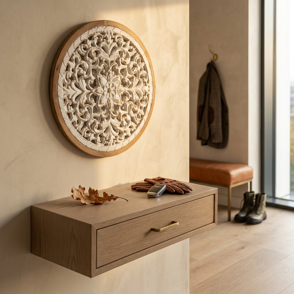 Jali Carved Wooden Wall Panel