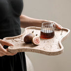 Alacati Irregular Wavy Travertine Tray