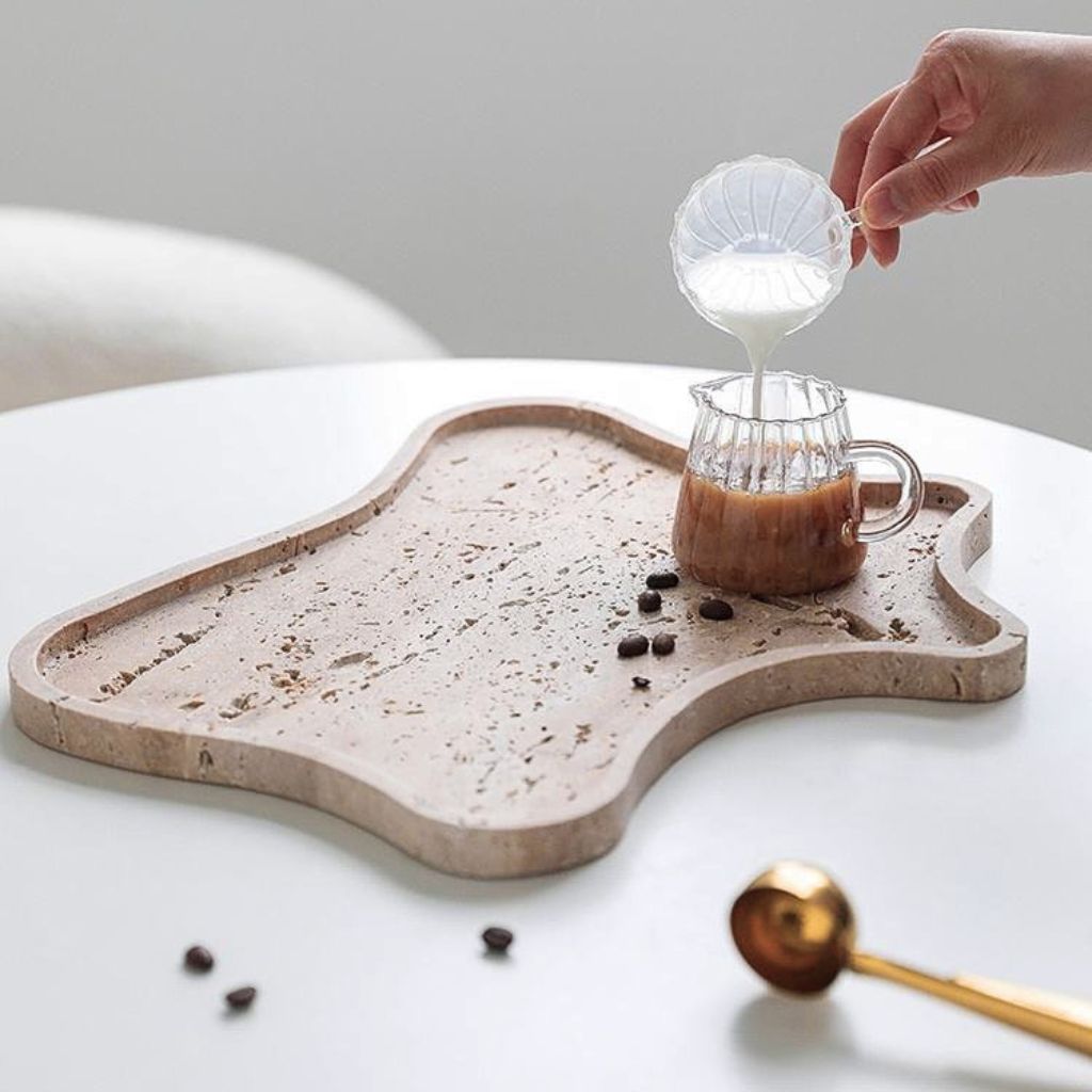 Alacati Irregular Wavy Travertine Tray
