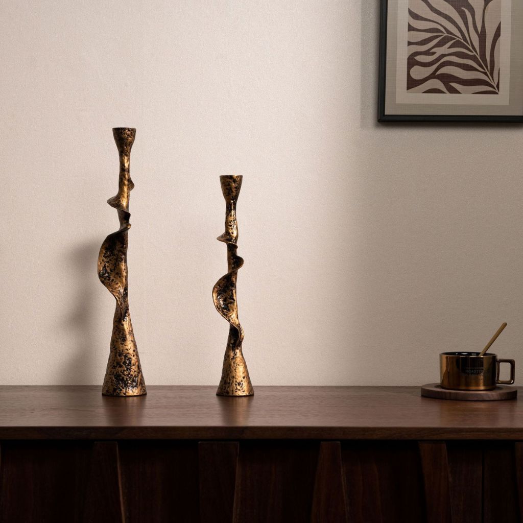 Aulos Weathered Spiral Candle Holder