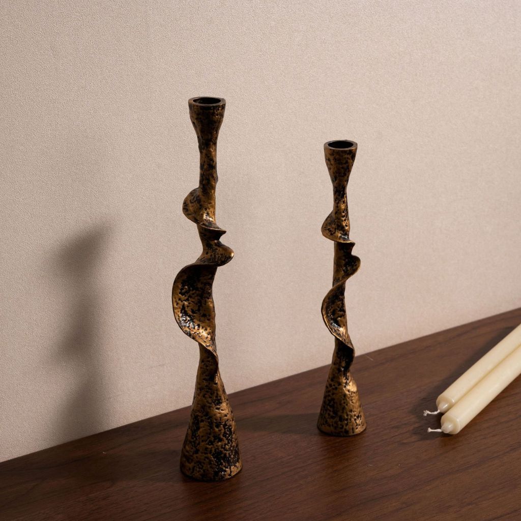 Aulos Weathered Spiral Candle Holder