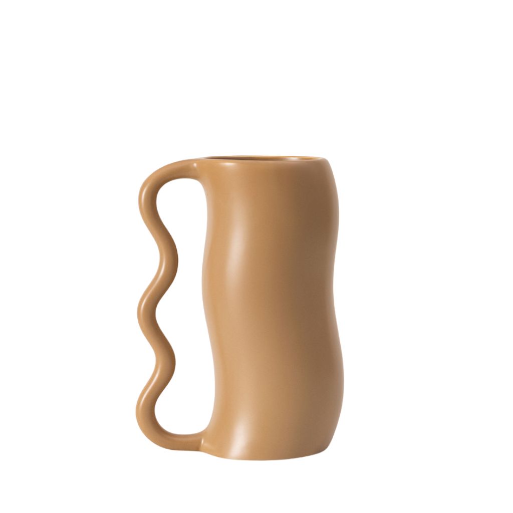 Serpa Wavy-Handle Sculptural Glazed Vase