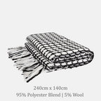 Beatrice Grid Fringe Throw Blanket