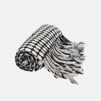 Beatrice Grid Fringe Throw Blanket
