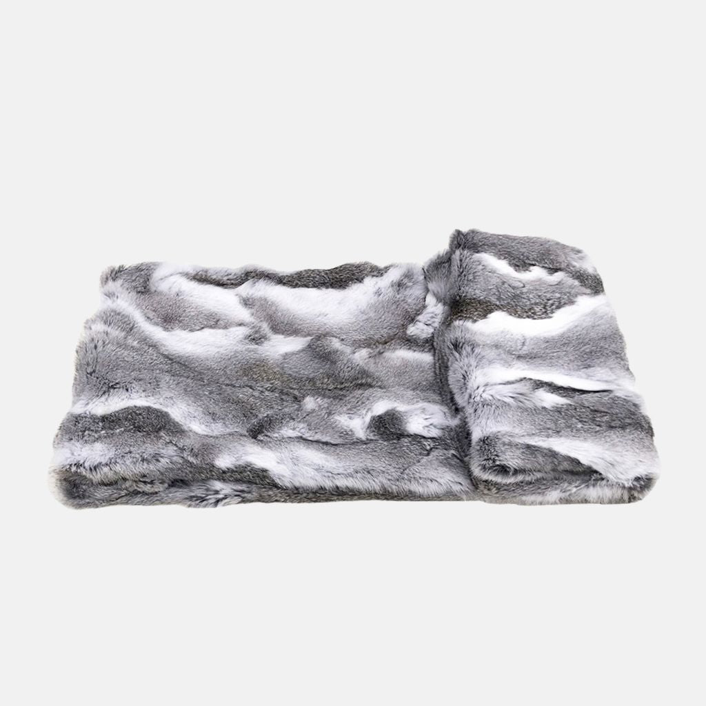 Fauve Rabbit Fur Throw Blanket