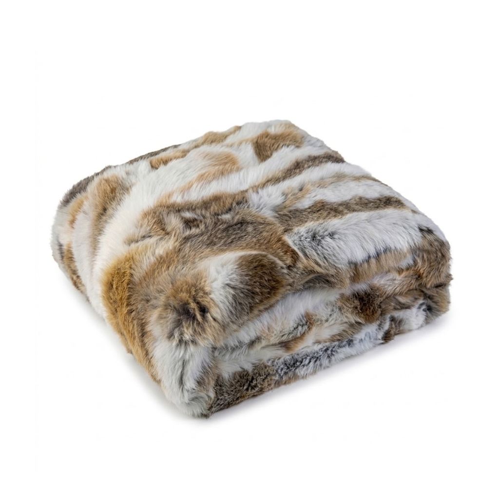Fauve Rabbit Fur Throw Blanket