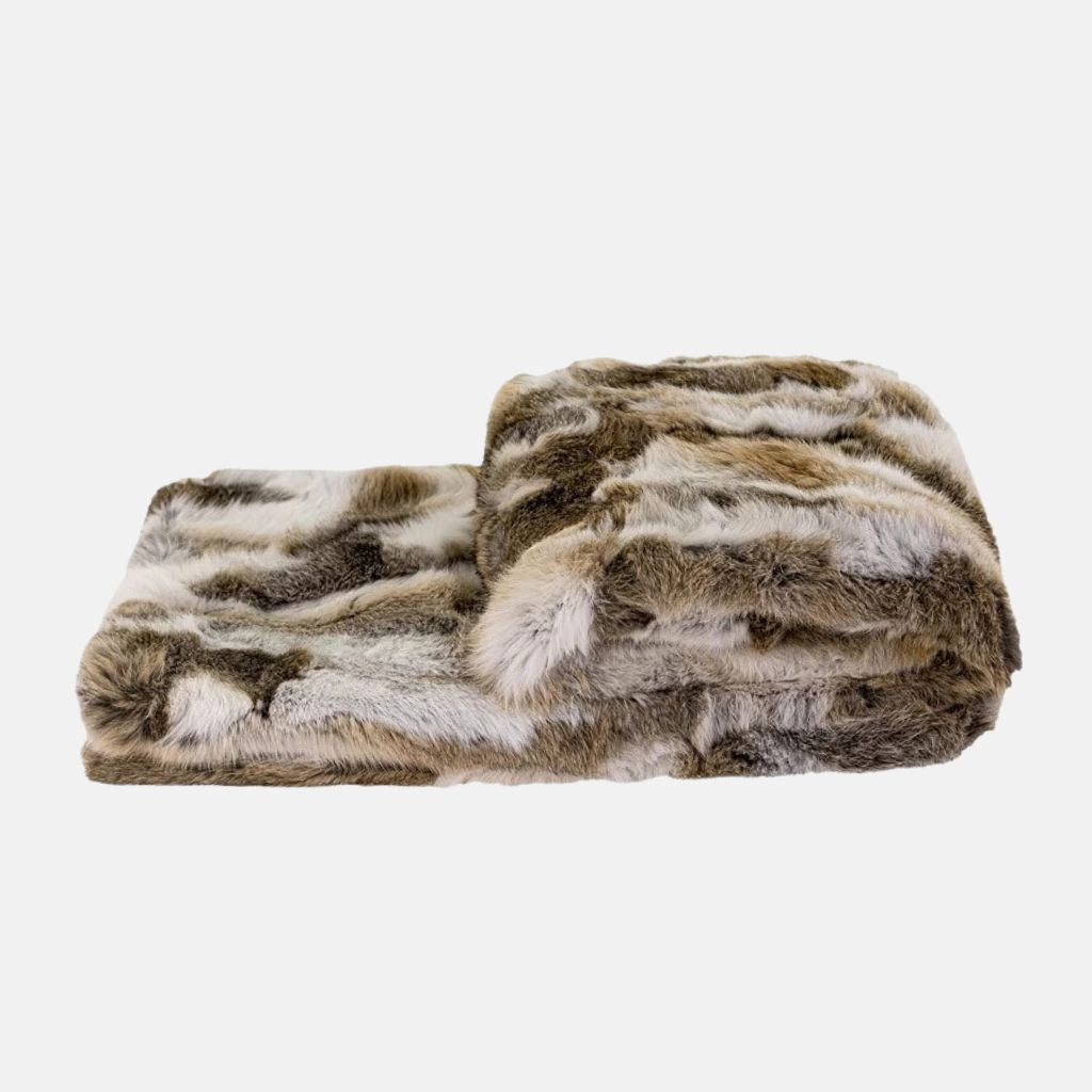 Fauve Rabbit Fur Throw Blanket