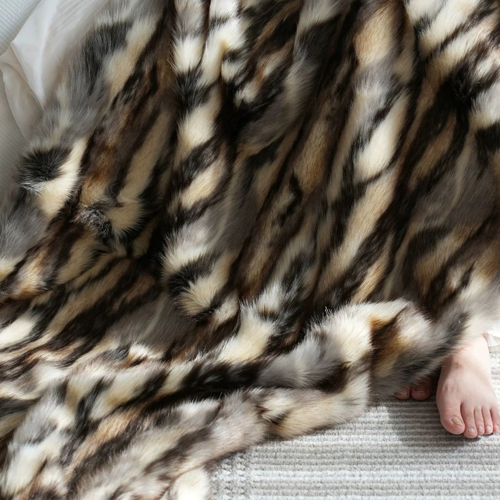 Fauve Faux Fur Throw Blanket
