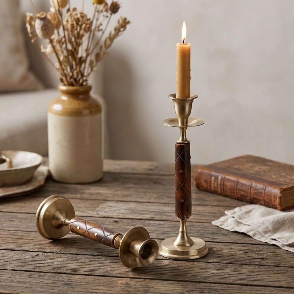 Liora Brass Bone Candle Holder