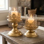 Anouk Pedestal Hurricane Candle Holder Set