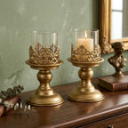 Anouk Pedestal Hurricane Candle Holder Set