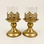 Anouk Pedestal Hurricane Candle Holder Set