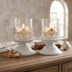 Anouk Pedestal Hurricane Candle Holder Set