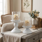 Anouk Pedestal Hurricane Candle Holder Set