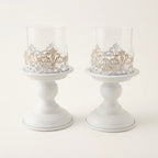 Anouk Pedestal Hurricane Candle Holder Set