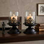Anouk Pedestal Hurricane Candle Holder Set