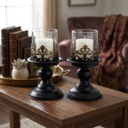 Anouk Pedestal Hurricane Candle Holder Set