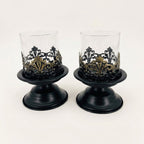 Anouk Pedestal Hurricane Candle Holder Set