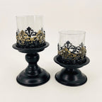 Anouk Pedestal Hurricane Candle Holder Set