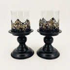 Anouk Pedestal Hurricane Candle Holder Set