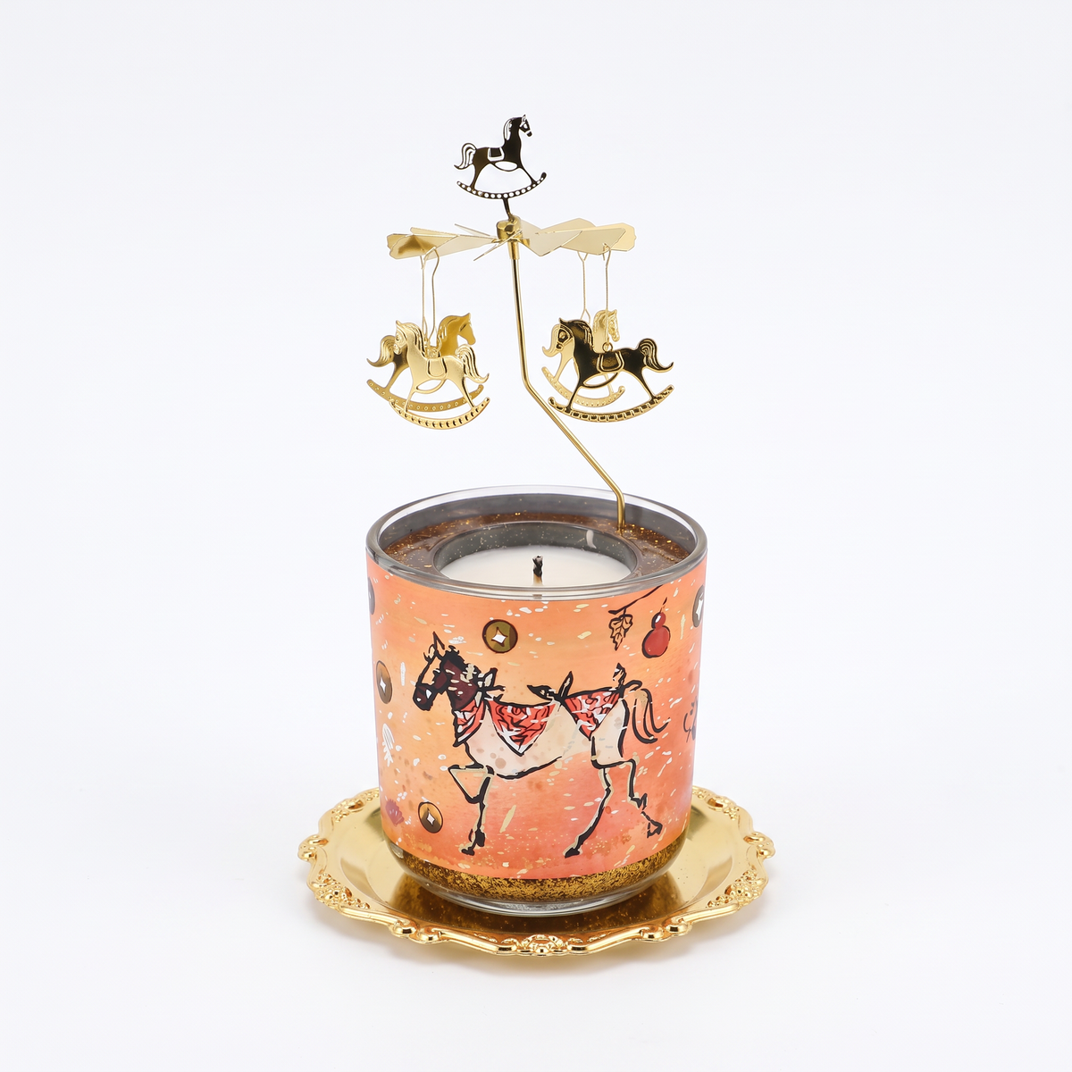 Conte Grapefruit & Peach Scented Carousel Candle メイン画像