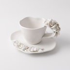 Taza de té y platillo de cerámica Galante