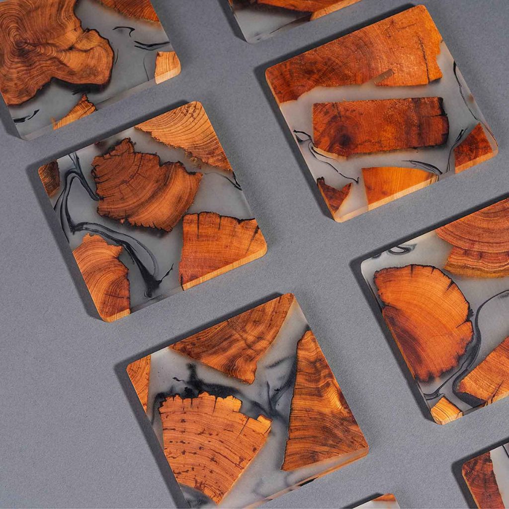 Mokume Fused Pine Coaster