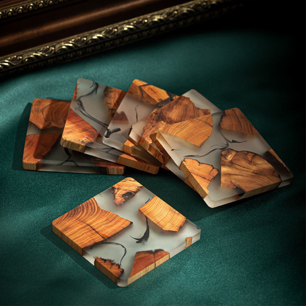 Mokume Fused Pine Coaster