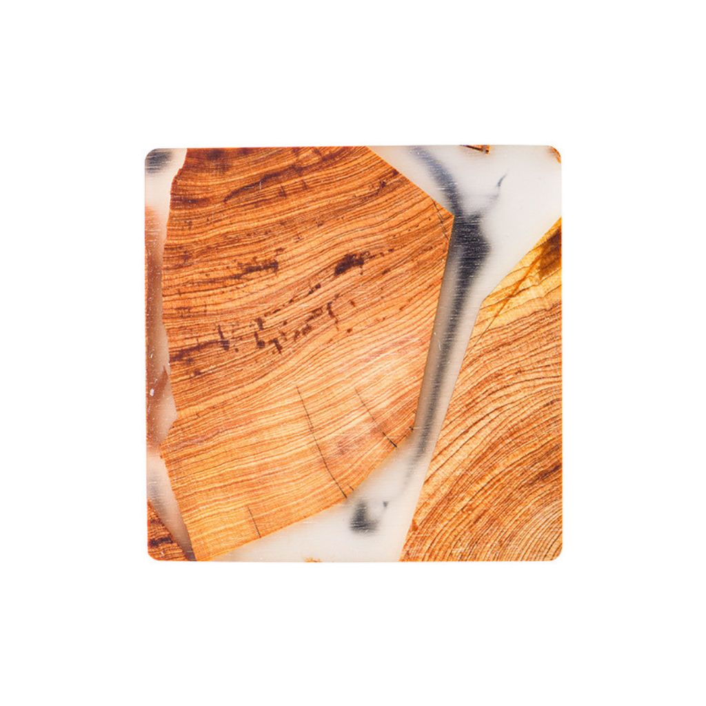 Mokume Fused Pine Coaster