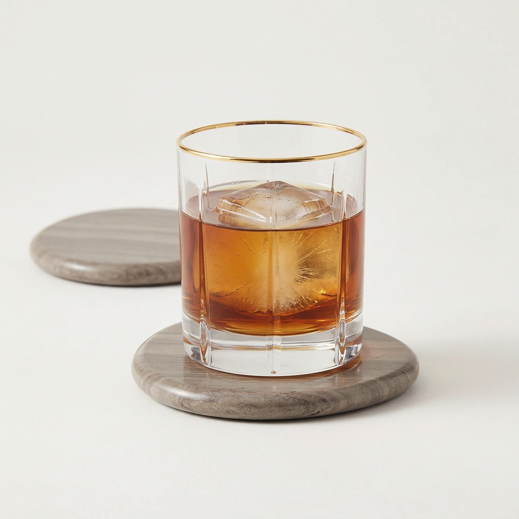 Pietra Walnut Travertine Coaster Set