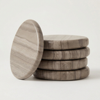 Pietra Walnut Travertine Coaster Set