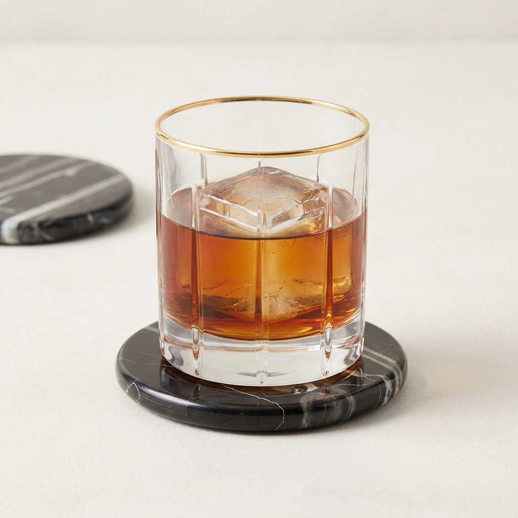 Pietra Black Onyx Coaster Set