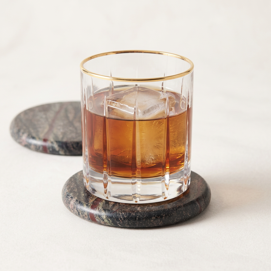 Pietra Serpentinite Marble Coaster Set