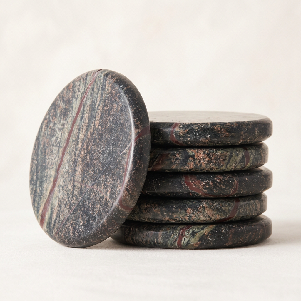 Pietra Serpentinite Marble Coaster Set メイン画像