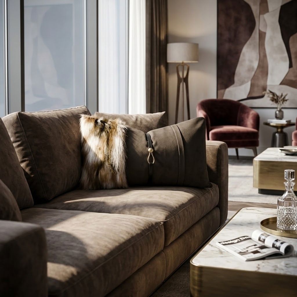 Corine Spliced Fur Throw Pillow