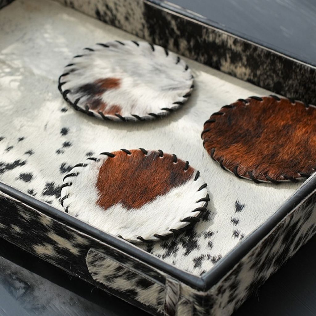Crinière Hand-Stitched Horsehair Coaster Set