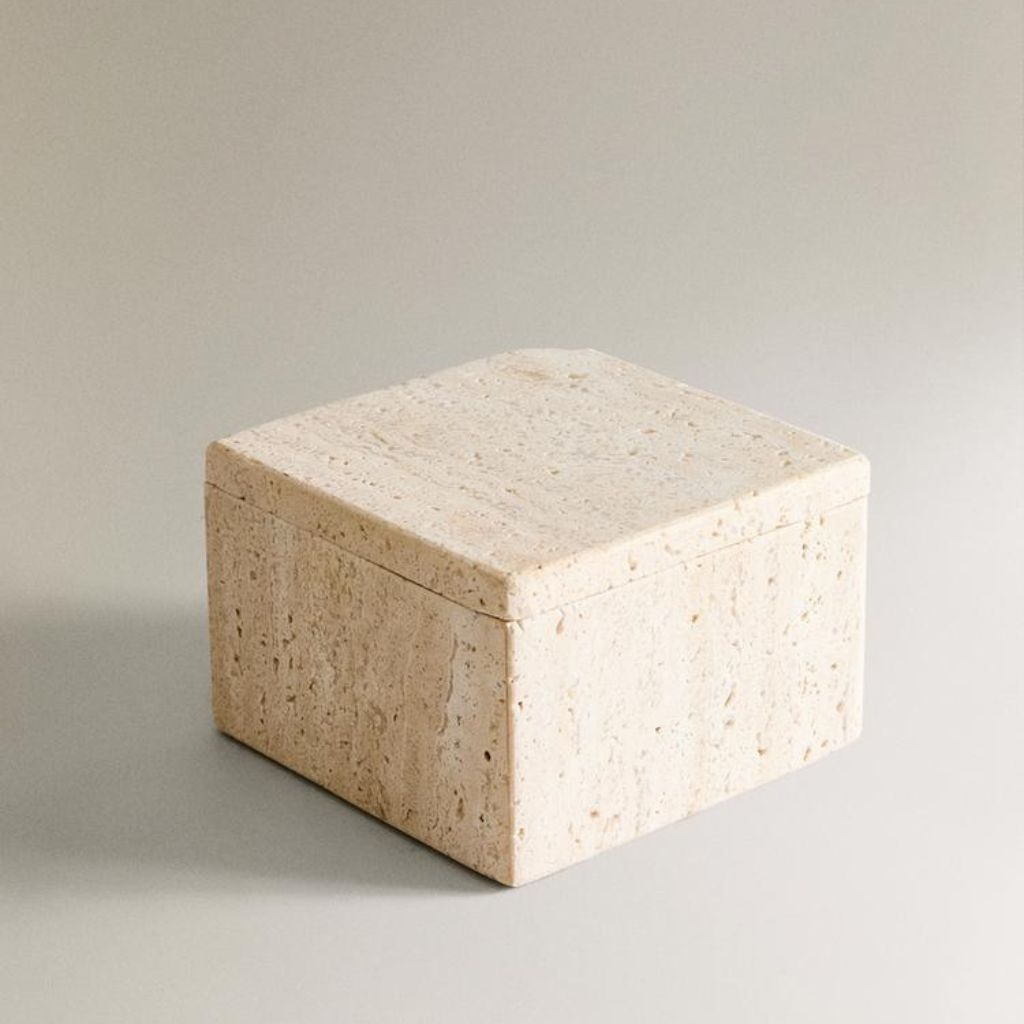 Brienne Travertine Lidded Box