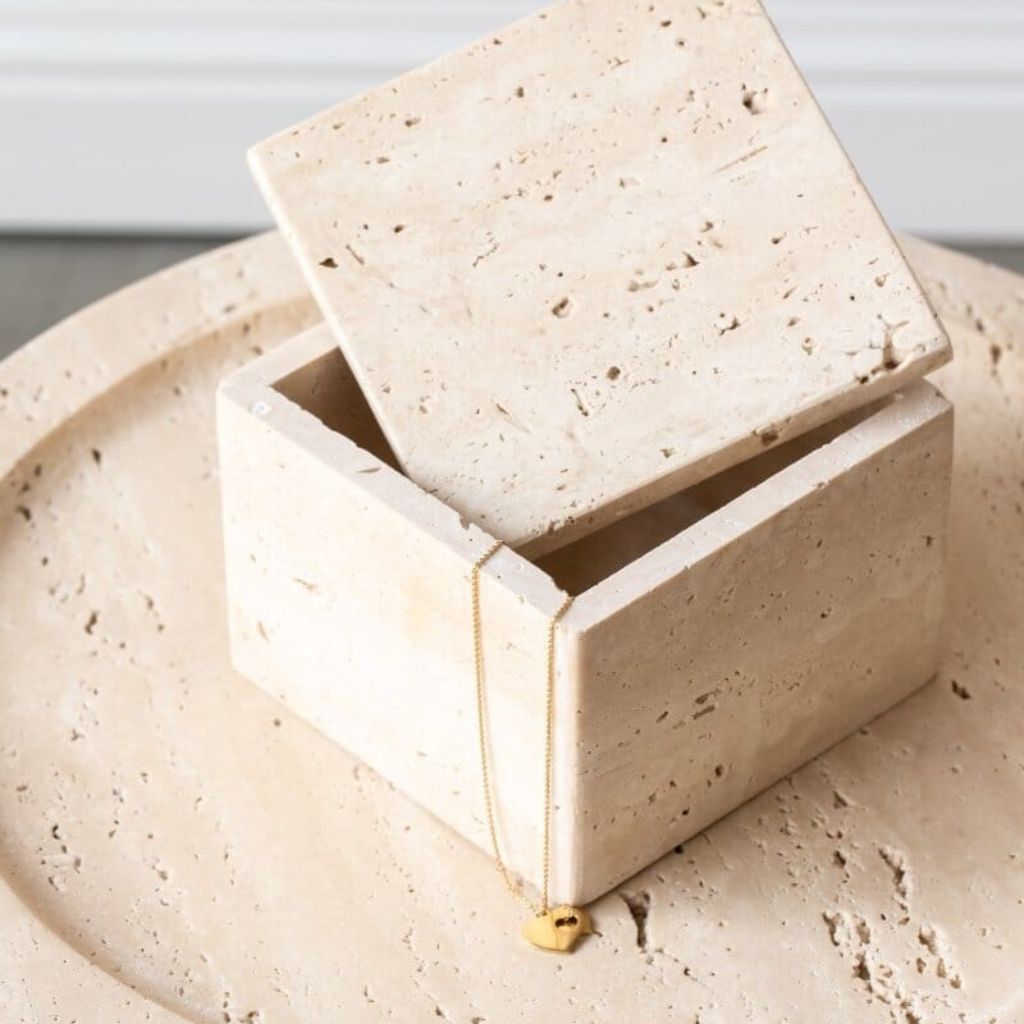 Brienne Travertine Lidded Box