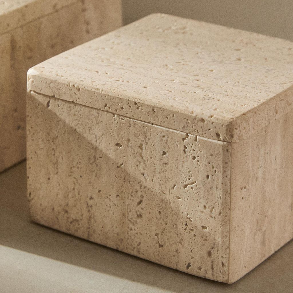 Brienne Travertine Lidded Box
