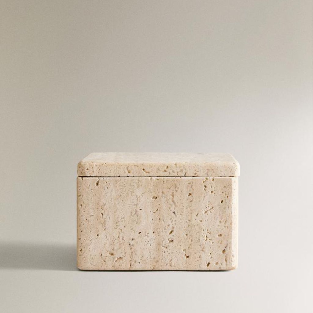 Brienne Travertine Lidded Box