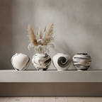 Ensō Hand-Painted Ceramic Urn Vase
