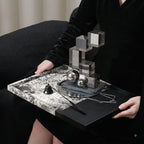 Equinox Textured Leather Spliced Catchall Tray