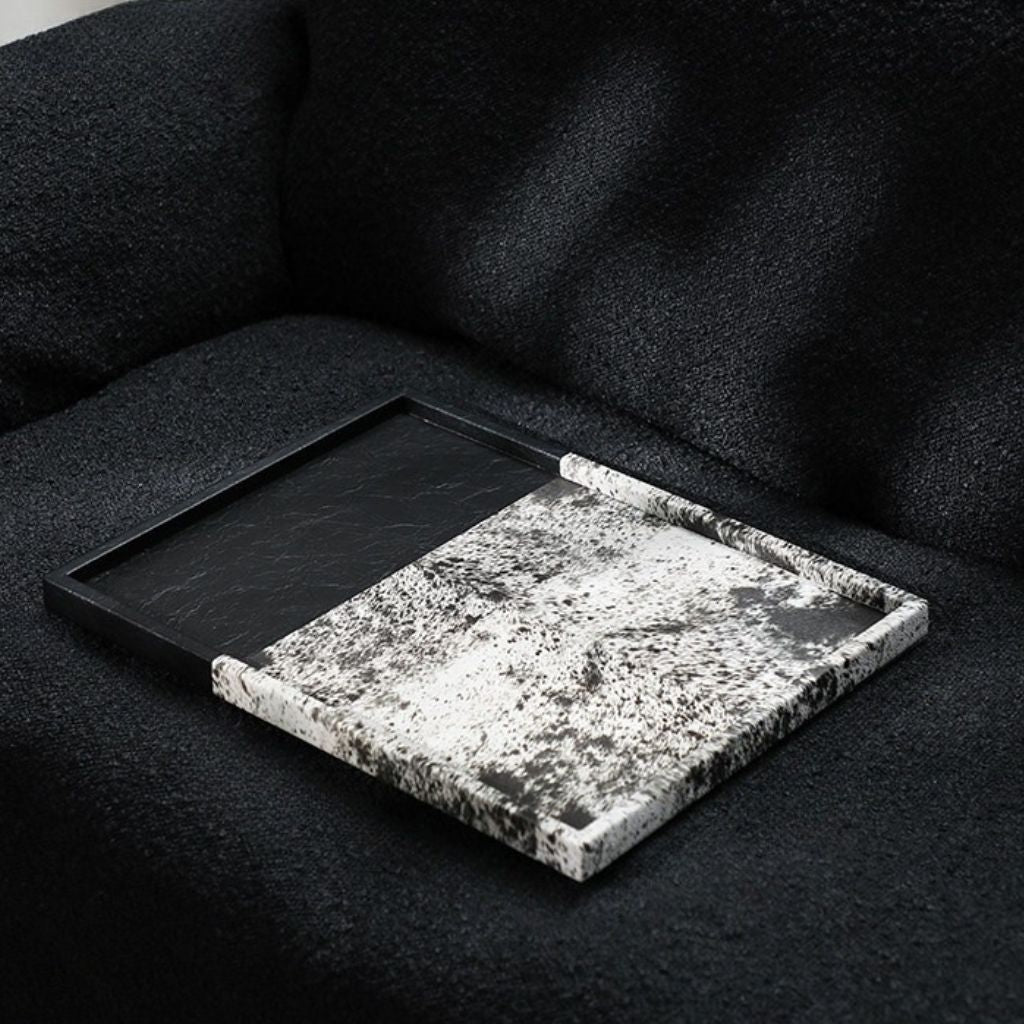 Equinox Textured Leather Spliced Catchall Tray