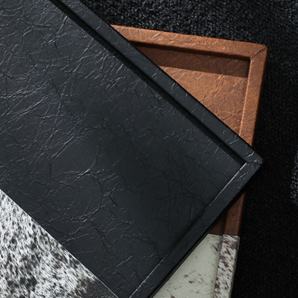 Equinox Textured Leather Spliced Catchall Tray