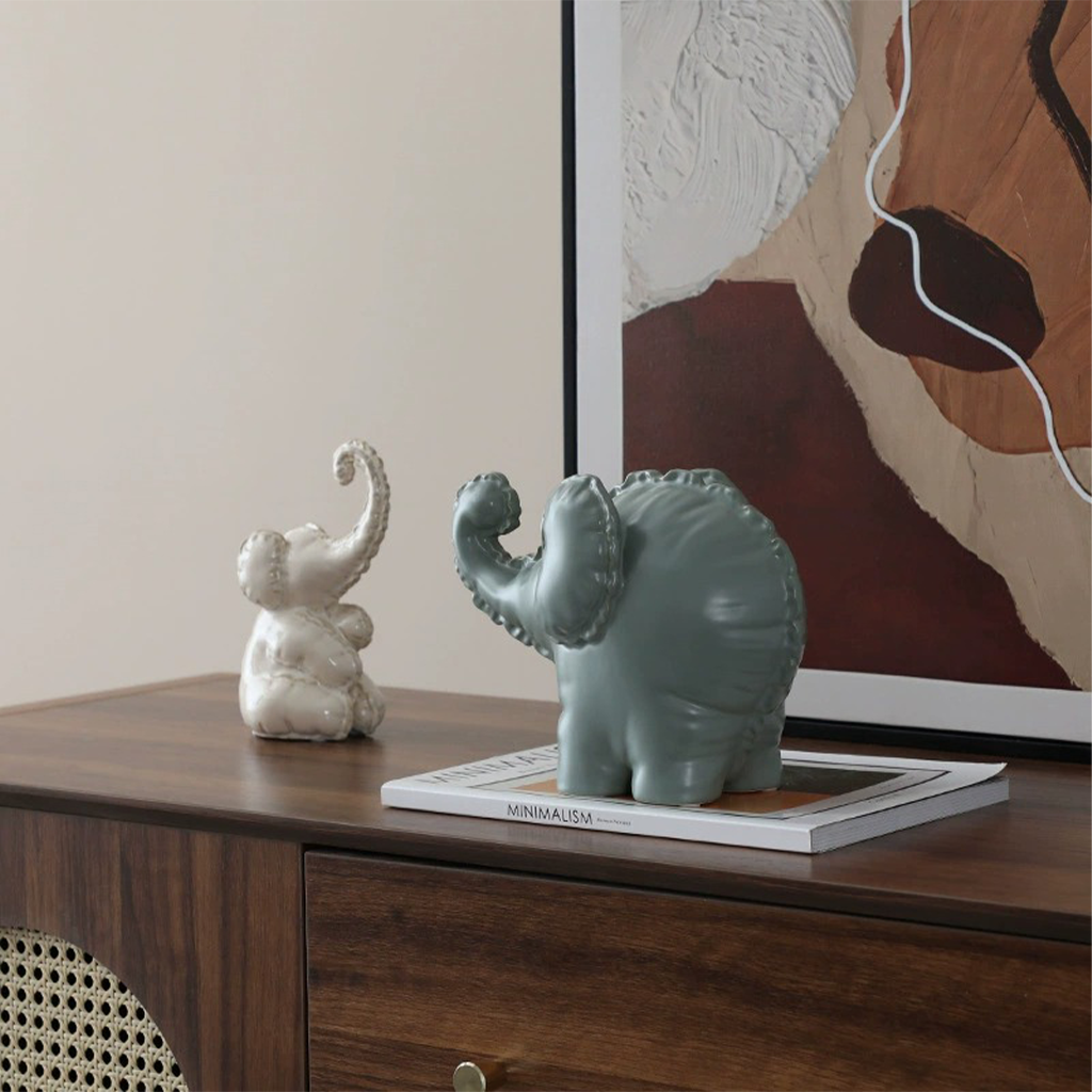 Elefante de cerámica esmaltada Matri