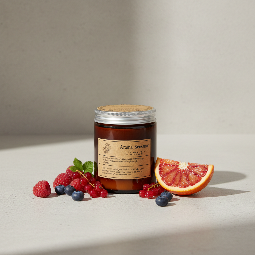 Vela Aromática Artesanal de Goji y Naranja Sanguina