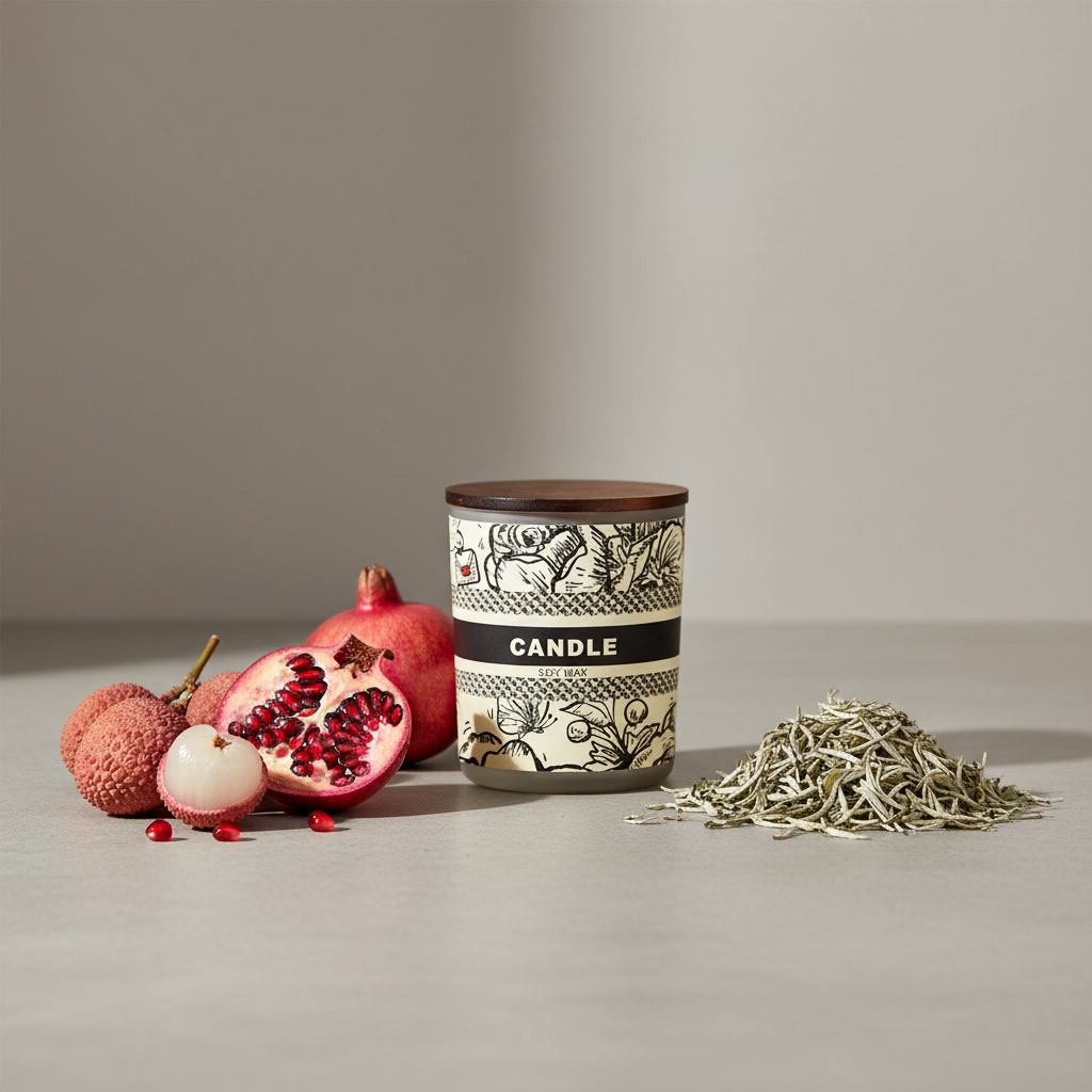 Lychee & White Tea Handmade Scented Candle Secondary image