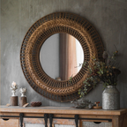 Ajiro Hand-Woven Bamboo Mirror